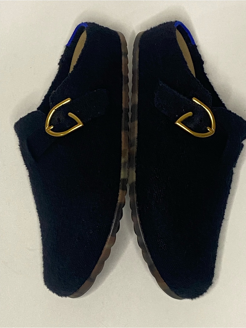 Rothy’s The Buckle Clog Soft Black Bouclé Gold Buckle W11 M10 - Picture 7 of 13